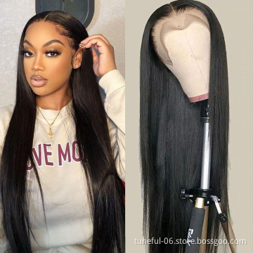 Brazilian Human Hair Lace Front Wig,Straight Virgin Hair Lace Wig For Black Women,Pre Pluck Lace Wig With Baby Hair